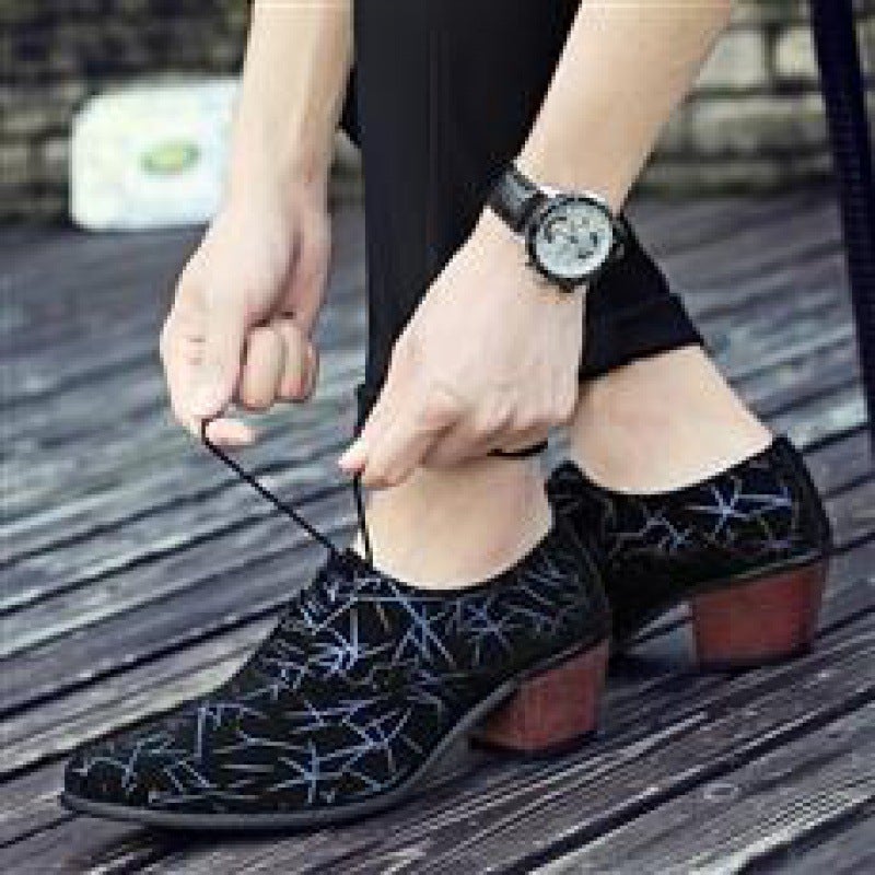 New height increasing leather shoes Korean style British business casual pointed toe 38-44 leather shoes size leathershoes - Image 1