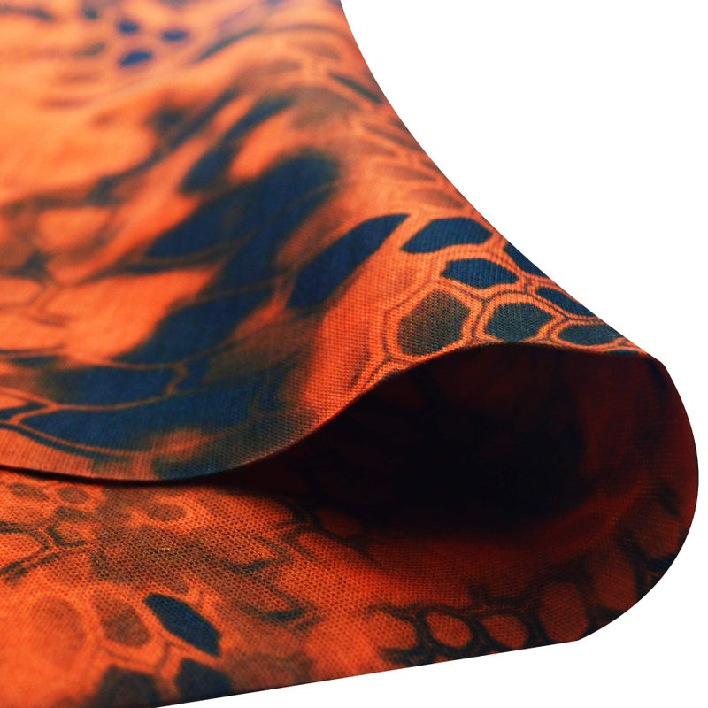 Obacle قناع أوباكل للوجه لحماية من الغبار والشمس والرياح قناع وجه خفيف بدون seams رباط رأس باندانا للرجال والنساء غطاء رقبة رقيق للدراجات النارية والصيد والصيد في الهواء الطلق (جلد بايثون رمادي برتقالي) - Image 5