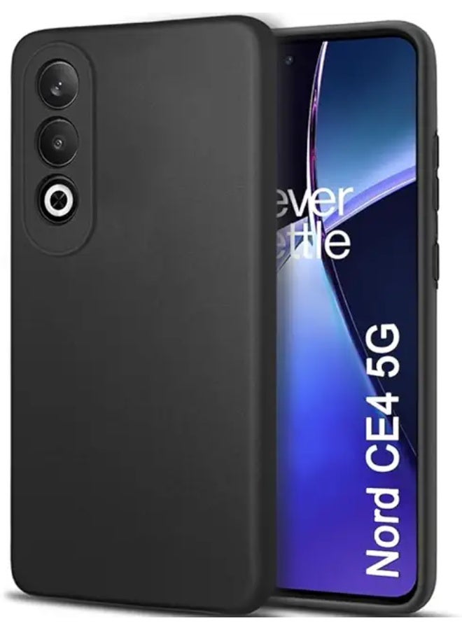 Protective Cover For OnePlus Nord CE4 , Slim Fit Soft Back TPU Case Flexible Silicone Cover Compatible For OnePlus Nord CE4 - Black