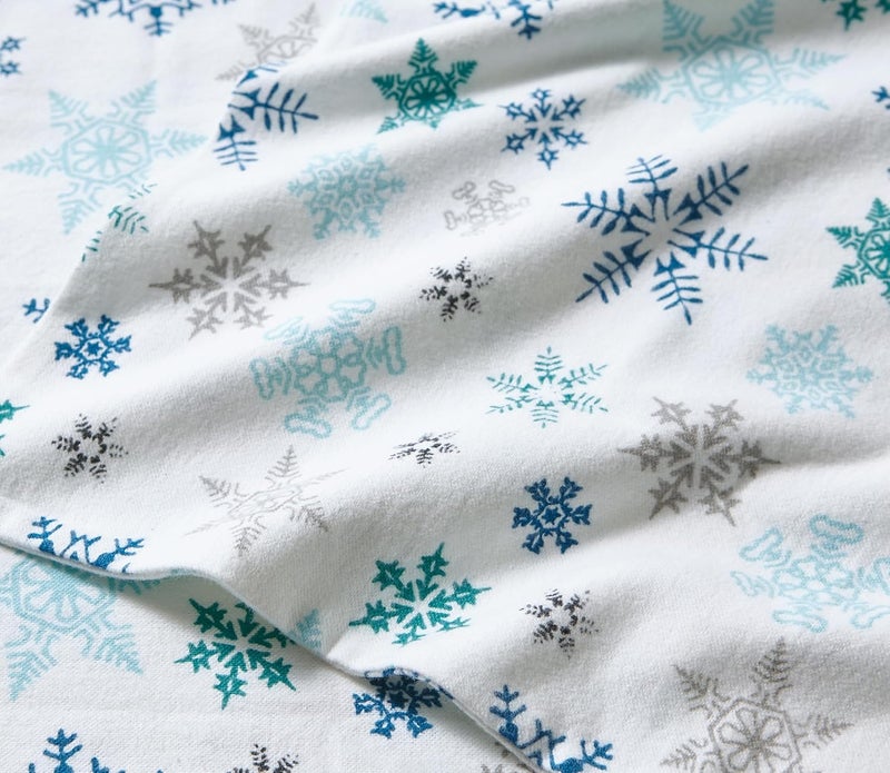 Eddie Bauer - Queen Sheet Set, Warm Breathable Cotton Flannel Bedding with Deep Pockets, Brushed for Extra Softness, Cozy Home Decor, Oeko-Tex Certified (Tossed Snowflake, Queen) - Image 4