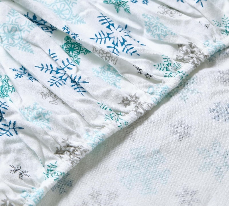 Eddie Bauer - Queen Sheet Set, Warm Breathable Cotton Flannel Bedding with Deep Pockets, Brushed for Extra Softness, Cozy Home Decor, Oeko-Tex Certified (Tossed Snowflake, Queen) - Image 5