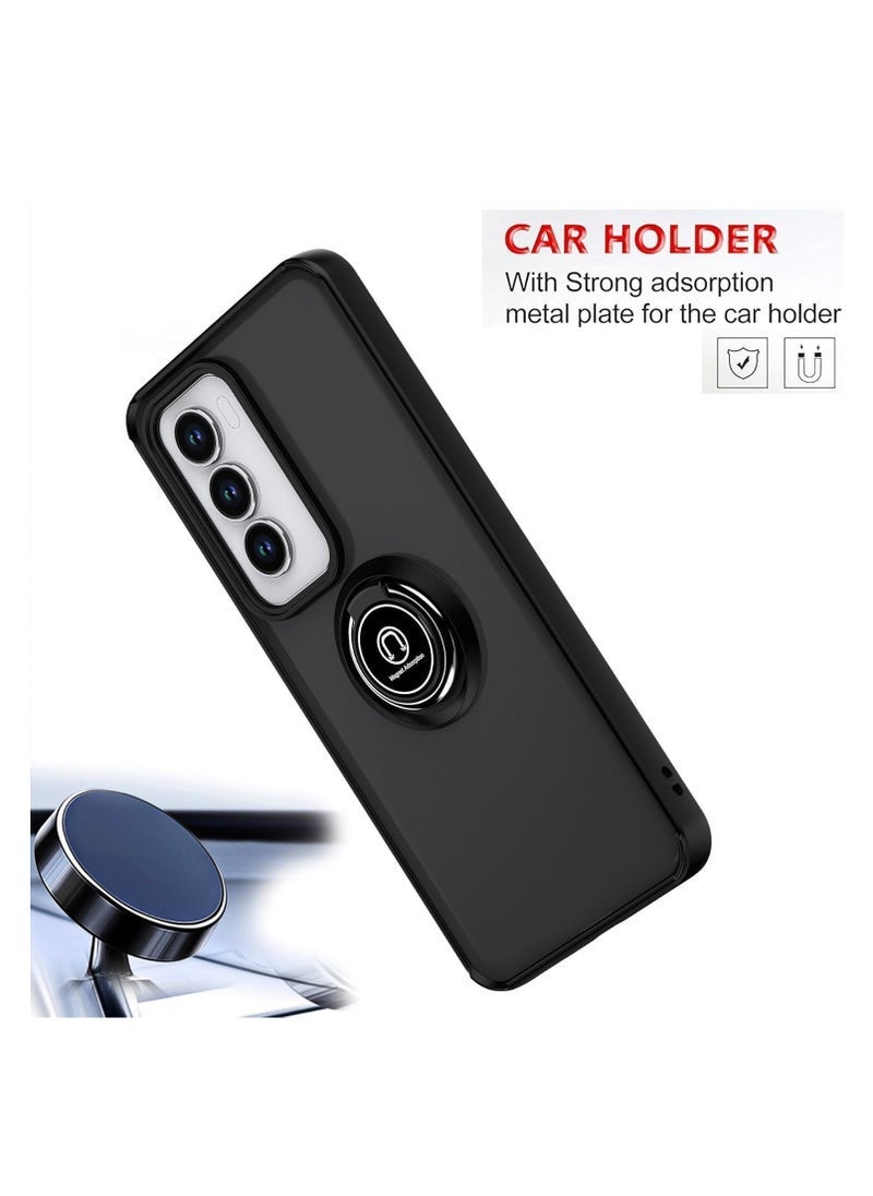 راكسوم جراب حماية OPPO Reno 12 Pro 5G مع حلقة معدنية دوارة وحامل قابل للطي | متوافق مع حامل السيارة المغناطيسي | جراب حماية TPU مقاوم للصدمات | تصميم نحيف لهاتف OPPO Reno 12 Pro 5G | غطاء هاتف متين ومتعدد الوظائف لحماية الهاتف - Image 3