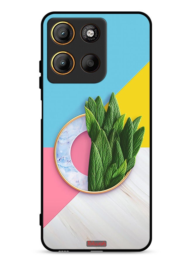 Tolwak Motorola Moto G15 Protective Case Cover Leaves Abstract Pattern