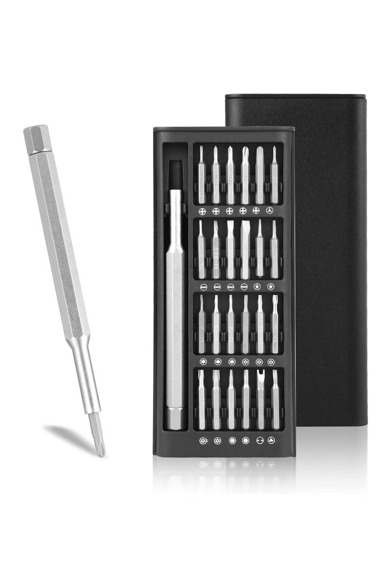 25 in 1 Magnetic Mini Precision Screwdriver Set, Small Cross Head and Flat Head Screwdriver for Repairing Computers, Watches, Electronics, Sunglasses, Eyeglasses, Tablets, and Devices  - Image 1