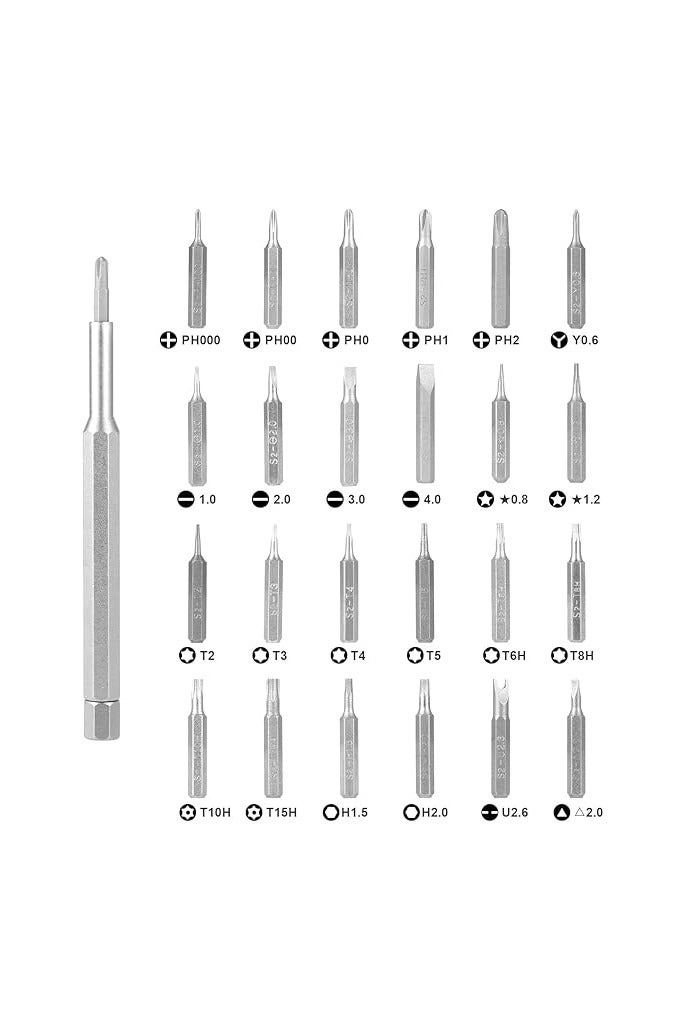 25 in 1 Magnetic Mini Precision Screwdriver Set, Small Cross Head and Flat Head Screwdriver for Repairing Computers, Watches, Electronics, Sunglasses, Eyeglasses, Tablets, and Devices  - Image 2