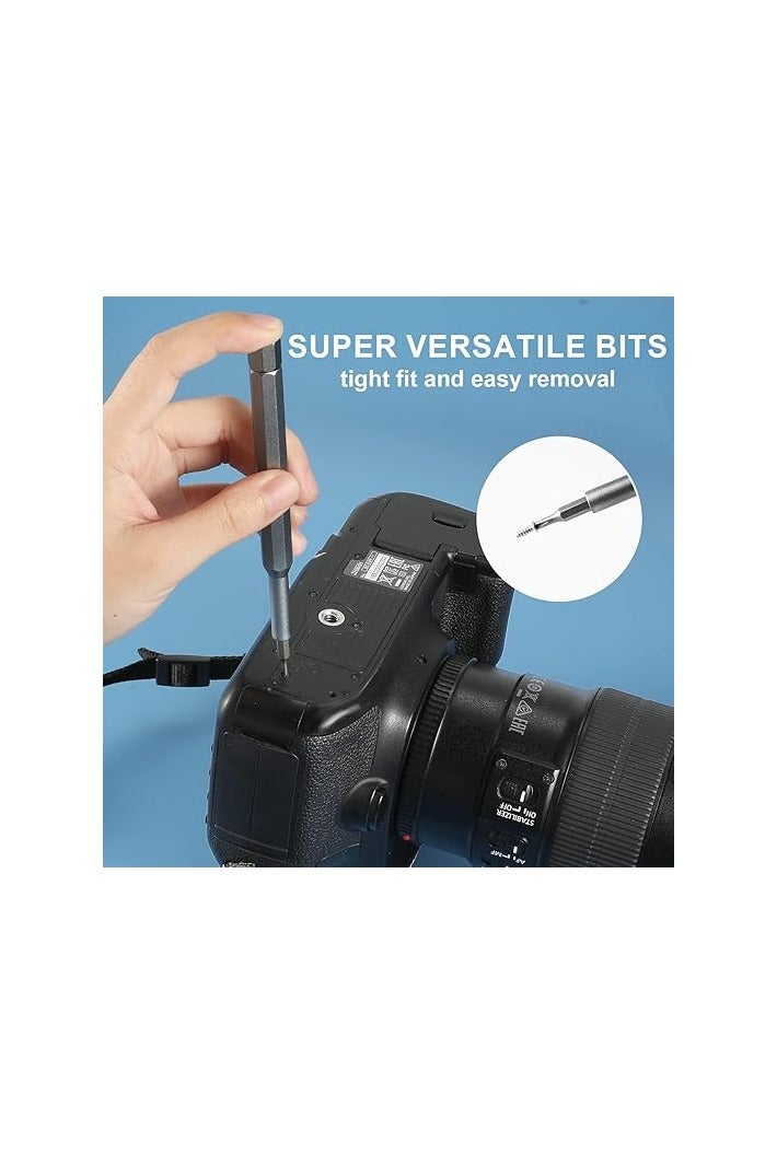 25 in 1 Magnetic Mini Precision Screwdriver Set, Small Cross Head and Flat Head Screwdriver for Repairing Computers, Watches, Electronics, Sunglasses, Eyeglasses, Tablets, and Devices  - Image 4