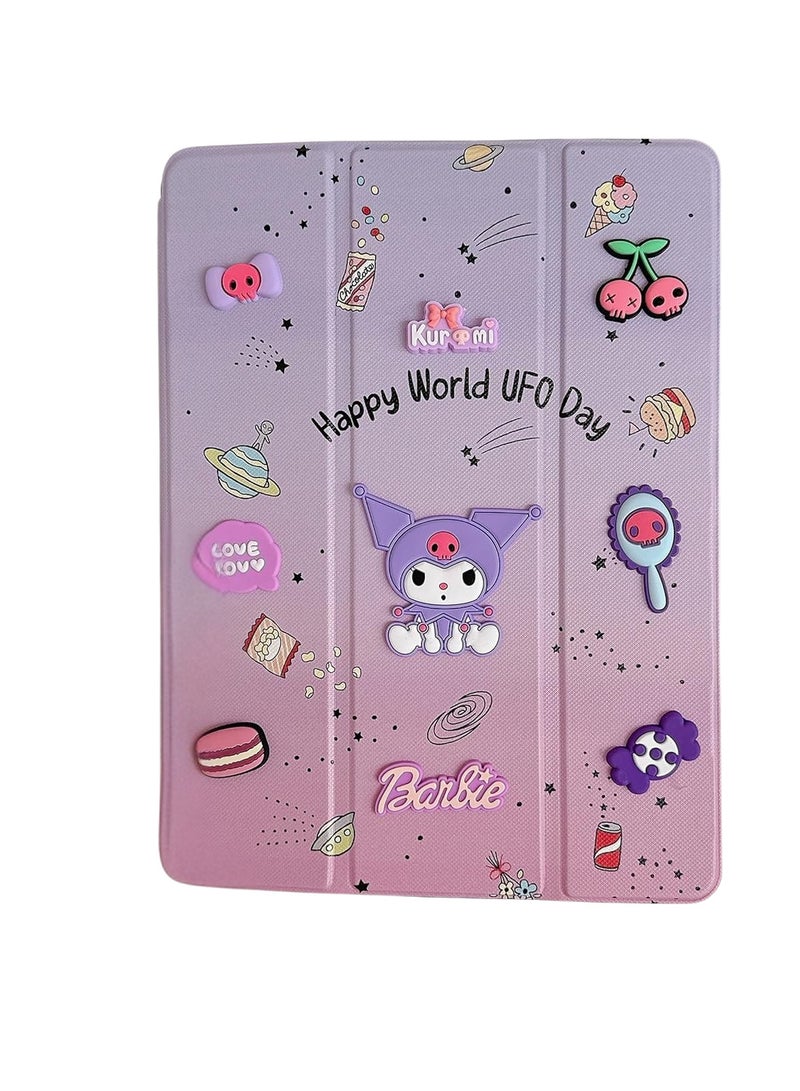 Ecosystem Cases Cartoon 3D Silicon Flip Cover For iPad Pro 11 inch (2024) M4 with Pencil Holder For Kids