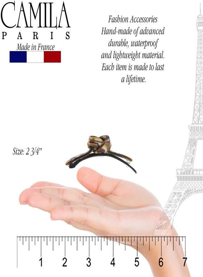 Camila Paris CP3357 French Hair Barrette Clip for Girls, Handmade, Onyx, Metal-Free Closure Strong Hold Grip Hair Clips for Women, No Slip Durable Styling Girls Hair Accessories, Made in France - Image 3