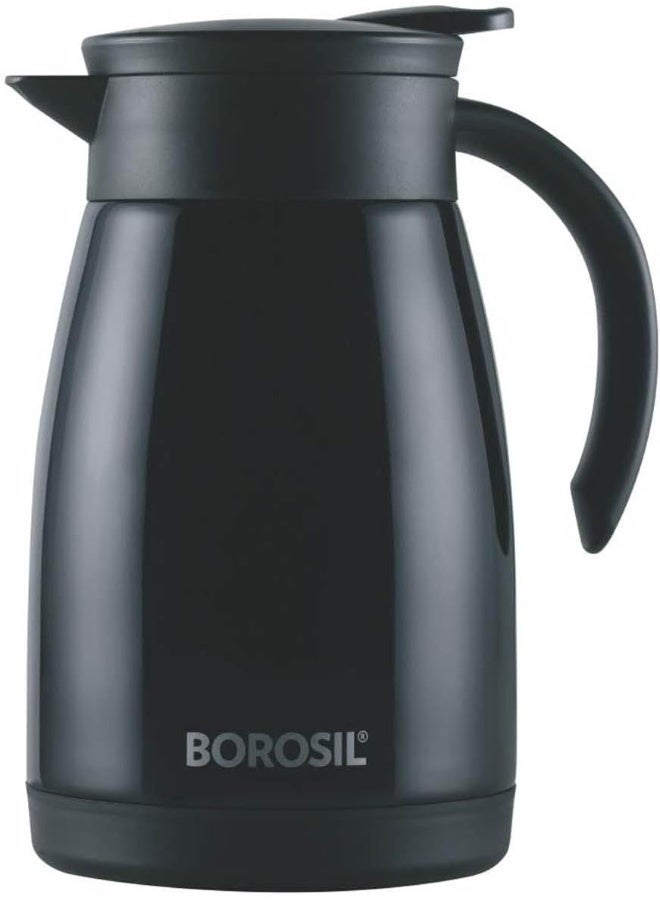 Borosil Vacuum Insulated Stainless Steel Teapot | Tea Pot | Thermal Flask | Thermos | Carafe | Jug | Coffee Pot | For Water, Coffee, Tea | 750 Ml Black - Image 1