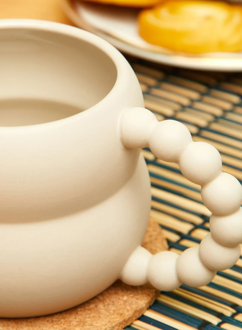 AURORA Cream Bubble Handle Mug