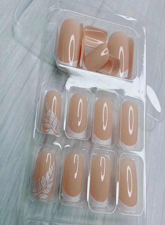 KZBTRBT White French Tip Press on Nails Medium Square Fake Nails Gel Press On Nails Kit with Nail Glue, Reusable Full Cover Stick on Nails Acrylic Artificial Nails for Women DIY Nails Art Decoration 24PCS - Image 4