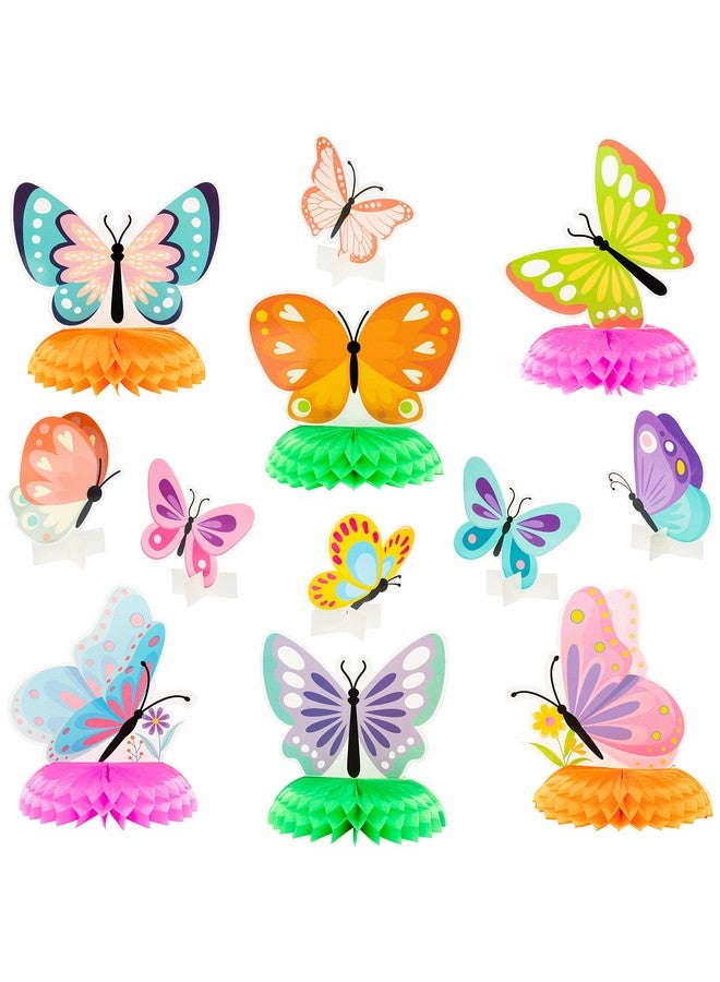 PANTIDE 12Pcs Spring Butterfly Honeycomb Centerpieces Table Toppers 3D Butterfly Table Decorations Springtime Summer Photo Booth Props For Kids Girls Baby Shower Birthday Party Wedding - Image 1