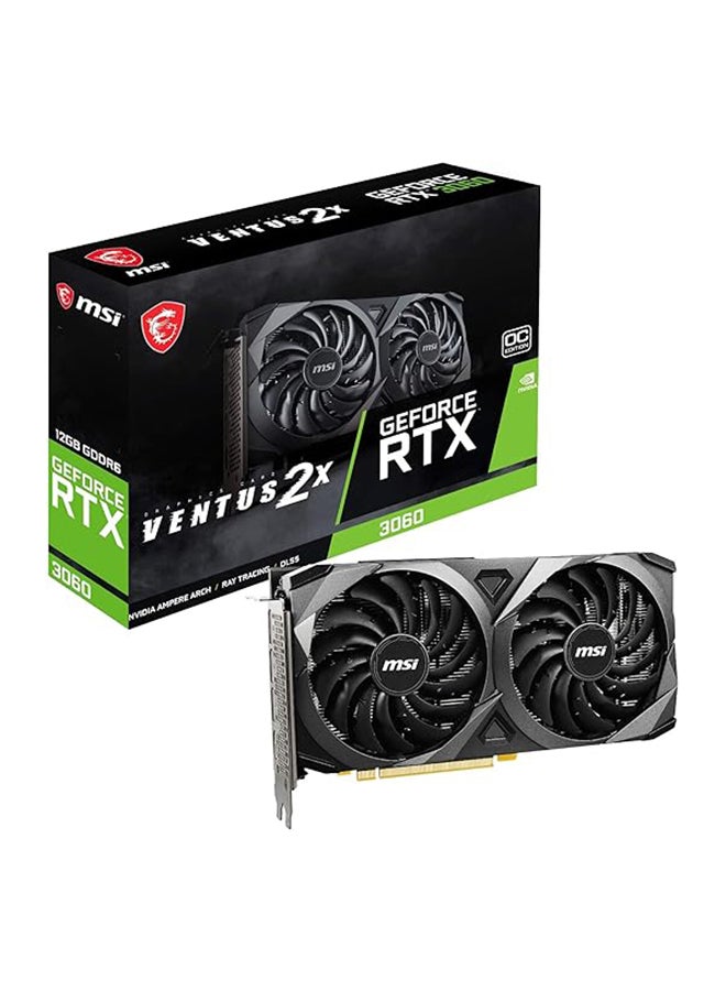 Gaming GeForce RTX 3060 12GB 15 Gbps GDRR6 192-Bit HDMI/DP PCIe 4 Torx Twin Fan Ampere OC Graphics Card (RTX 3060 Ventus 2X 12G OC), GeForce RTX 3060 VENTUS 2X 12G OC, Black
