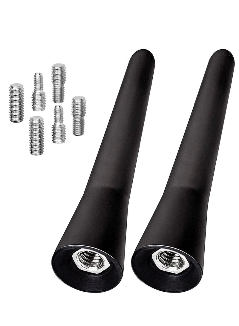 SYOSI 2 Pcs Car Aerial Antenna 6.5cm Mini Car Radio Small Short Roof AM/FM Universal Replacement with Screw M4 M5 M6 - Image 1