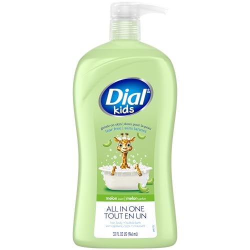Dial Kids All-in-1 Body Wash + Hair + Bubble Bath, Melon Scent, 32 Fl Oz, Hypoallergenic Body Wash & Shampoo, No Tears Formula for Kids 2+ Years, No Parabens & Silicones - Image 1