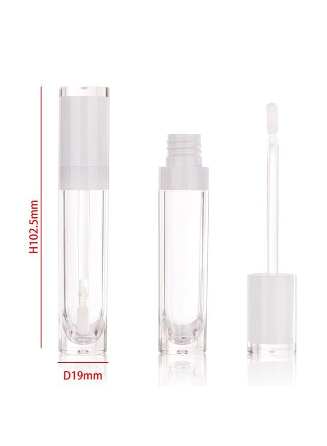 COSIDEA 26 قطعة أنابيب شفافة فارغة 8 مل لملمع الشفاه مع عصا واضحة، حاويات لملمع الشفاه البيضاء المستديرة، حاويات تعبئة مستحضرات التجميل DIY بالجملة - Image 2