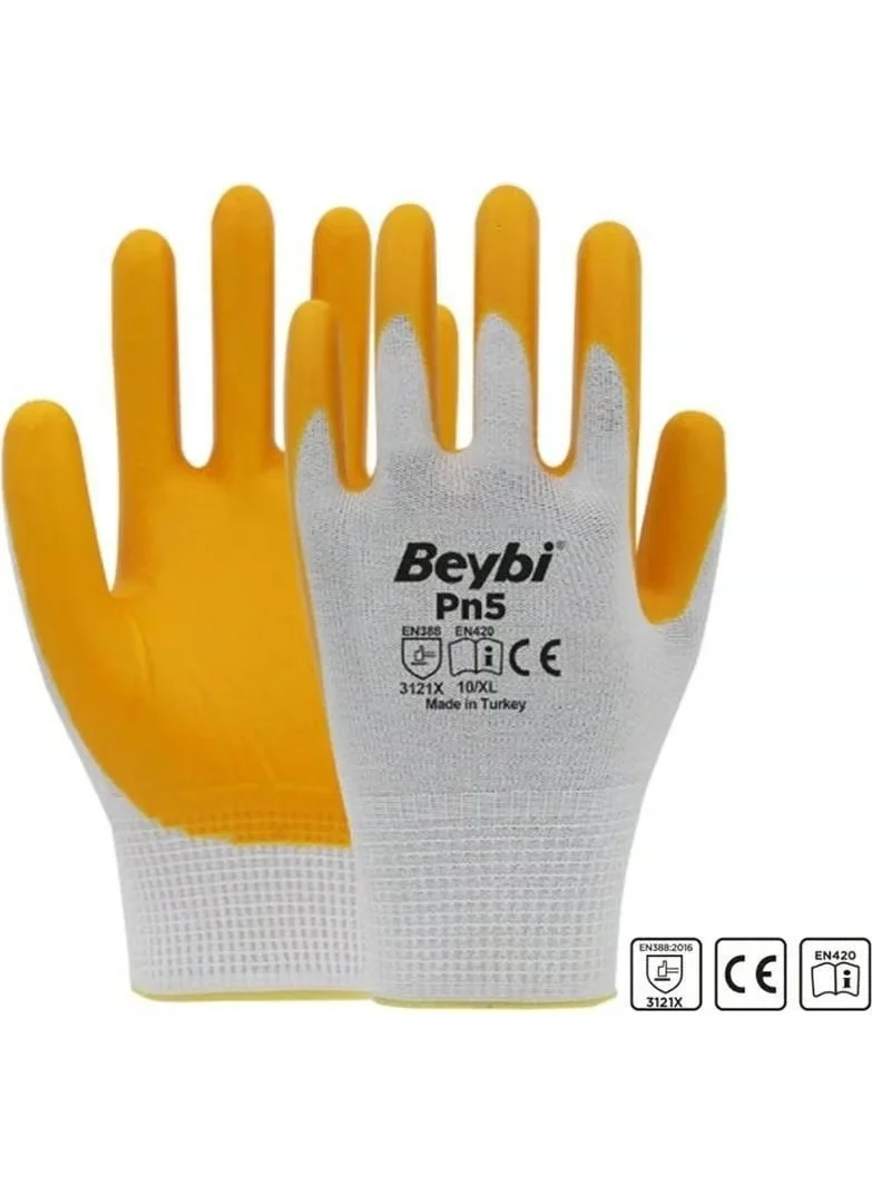 Beybi Pn5 Yellow Nitrile Work Gloves