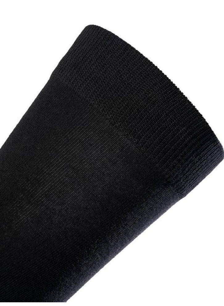 DUNISO 2 Pairs Of Men's Business Socks, Mid Length Socks, High Quality Cotton Black Round Neck Socks, Anti Odor Solid Color Breathable Long Socks - Image 4