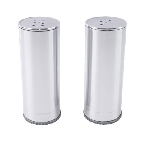 SUPERMOM Spice Box 2 Pcs – Salt & Pepper Dispenser Set – Sleek Design Stainless Steel Seasoning Shaker, BPA-Free & Reusable Easy Grip Seasoning Jars for Kitchen & Dining Tables & Restaurants - Image 1