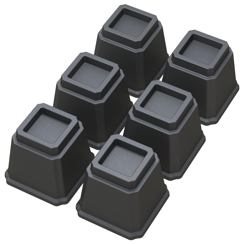 Whynonap Whynonap Bed Risers Heavy Duty 5 Inches Bed Elevators Set of 6 Lifts Up 3000 lbs Furniture Riser for Sofa and Table Black 