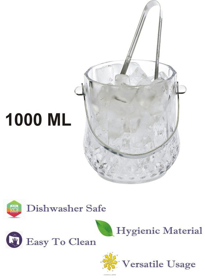 1st Time Ice Bucket with Handle for Bar, Restaurants, Home & Café, Clear, 13.5 x 13.5 x 13.5 CM, 1000 Ml- J9 - Image 4