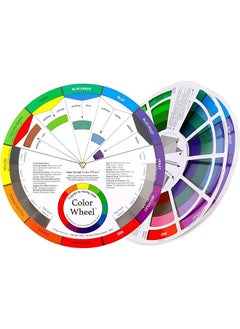 Generic Color Wheel Color Mixing Guide Febwind Creative Color Wheel Color Matching Paint Mixing Learning Guide for Nail Polish Makeup School Office Art Class Teaching Tool 1Pcs 9.25inch  - Image 1