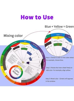 Generic Color Wheel Color Mixing Guide Febwind Creative Color Wheel Color Matching Paint Mixing Learning Guide for Nail Polish Makeup School Office Art Class Teaching Tool 1Pcs 9.25inch  - Image 5