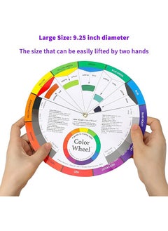 Generic Color Wheel Color Mixing Guide Febwind Creative Color Wheel Color Matching Paint Mixing Learning Guide for Nail Polish Makeup School Office Art Class Teaching Tool 1Pcs 9.25inch  - Image 4