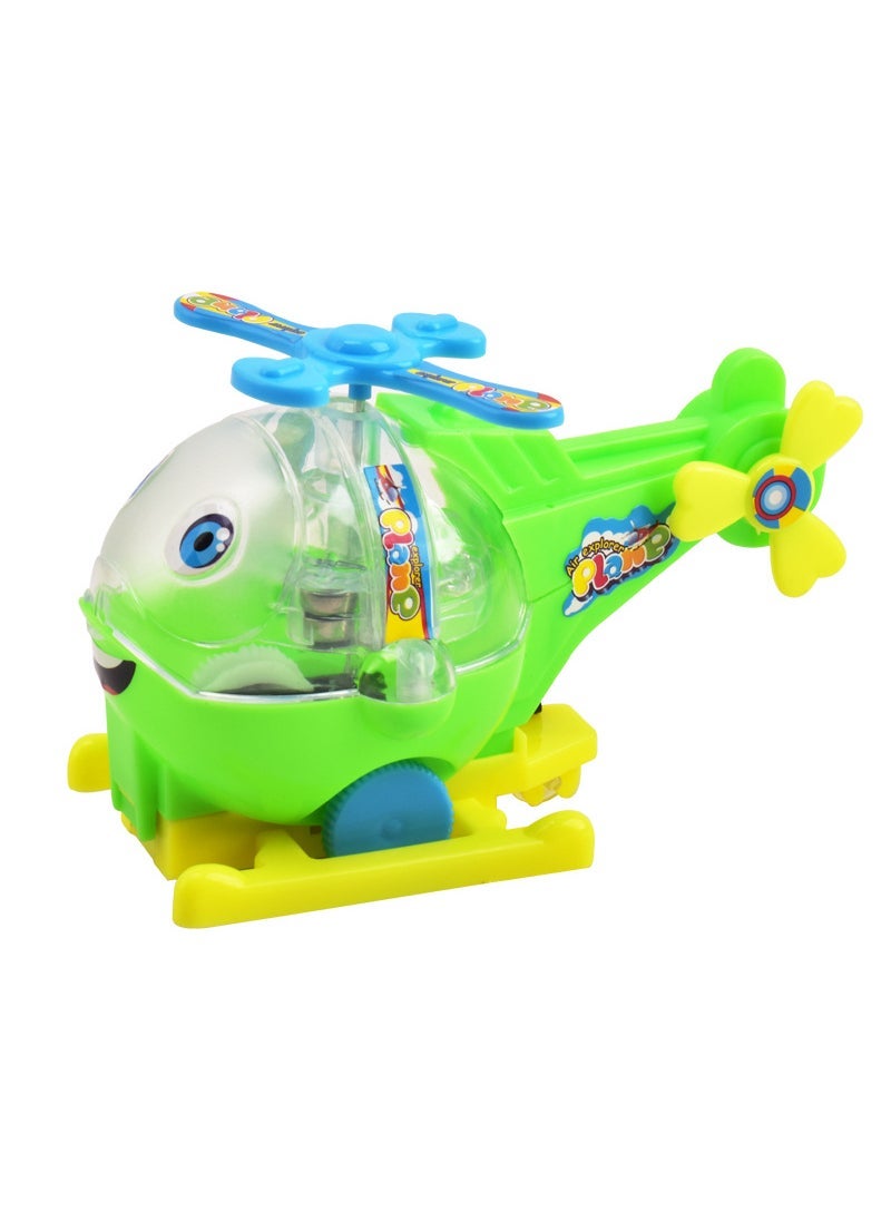 Kids Cartoon Pull-Back Helicopter Toy Green-cable aircraft (bagged) 