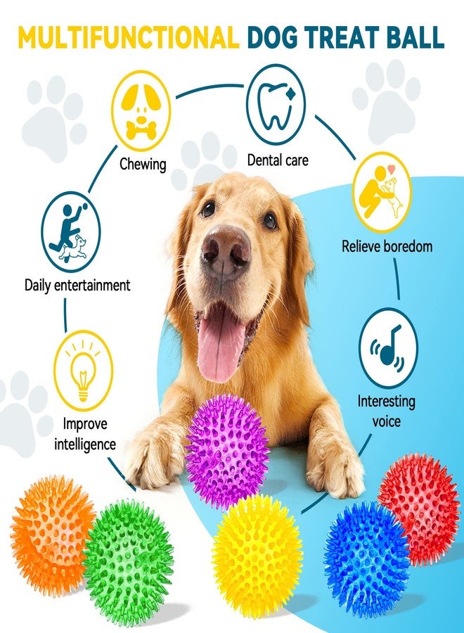 SHARLOVY 3.5” Large Dog Toys Ball, 6 Pack Squeaky Dog Toys, Durable Dog Toys for Aggressive Chewers, Spiky Dog Ball for Clean Teeth and Training, Fetch Toys for Large Dogs, Puppy Chew Toys for Teething - Image 3