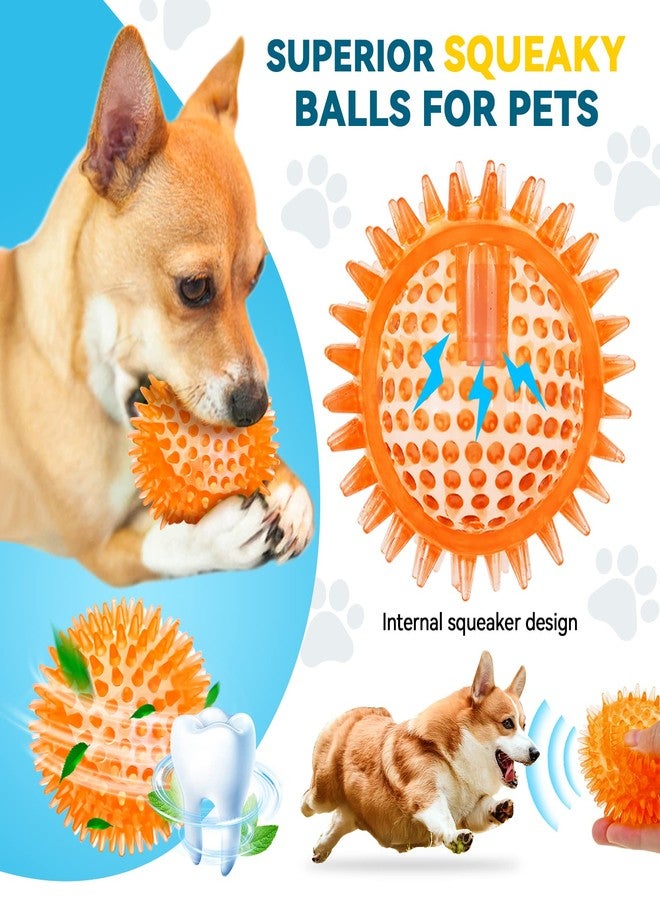 SHARLOVY 3.5” Large Dog Toys Ball, 6 Pack Squeaky Dog Toys, Durable Dog Toys for Aggressive Chewers, Spiky Dog Ball for Clean Teeth and Training, Fetch Toys for Large Dogs, Puppy Chew Toys for Teething - Image 5