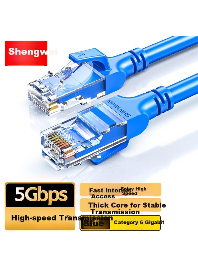 Shengwei Cat6 Gigabit High-speed Broadband Cable, 6-category Network Cable For Engineering Monitoring, Computer Router, Home Use, Pre-made Patch Cord, 8-core Twisted Pair, Blue, 0.5 Meter, Lc-12005c - Image 1