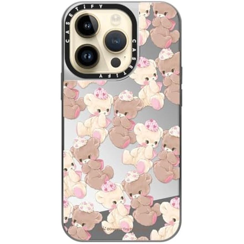 Casetify Mirror Case for iPhone 14 Pro Compatible with Magsafe - Vanilla&Cocoa - Silver on Silver - Image 4