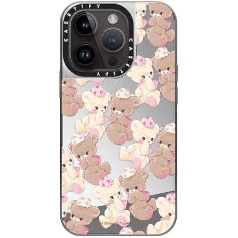 Casetify Mirror Case for iPhone 14 Pro Compatible with Magsafe - Vanilla&Cocoa - Silver on Silver - Image 3