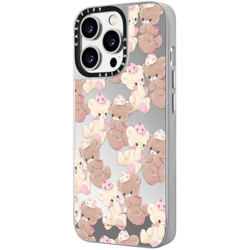 Casetify Mirror Case for iPhone 14 Pro Compatible with Magsafe - Vanilla&Cocoa - Silver on Silver - Image 5