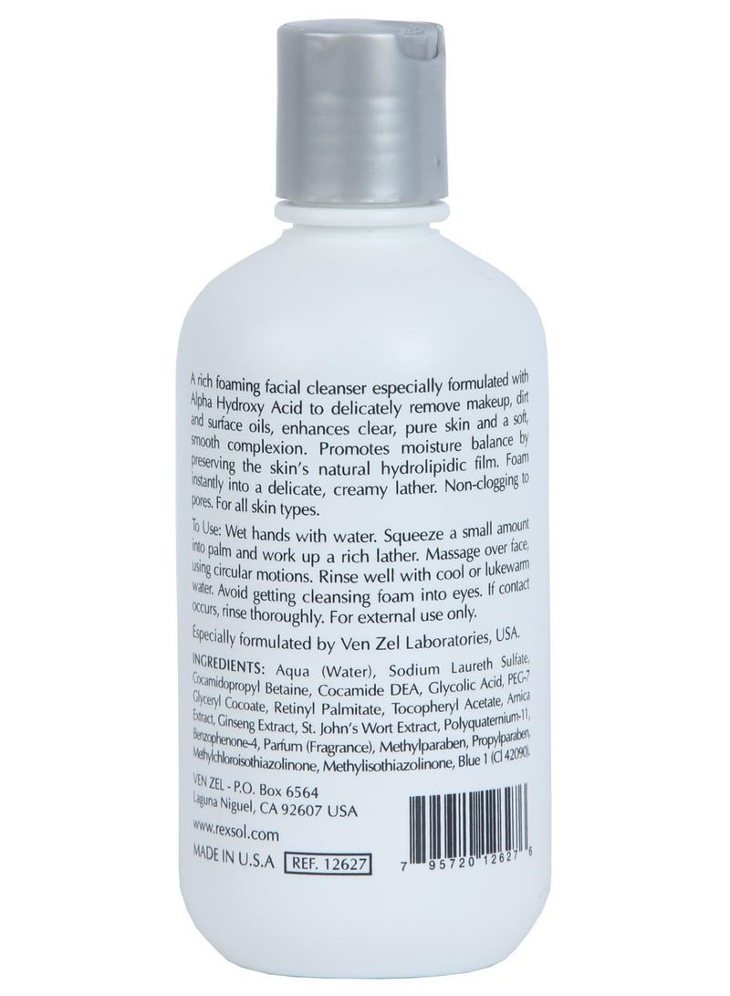 Rexsol AHA Wash Facial Cleanser Foaming Gel 240ml - Image 2