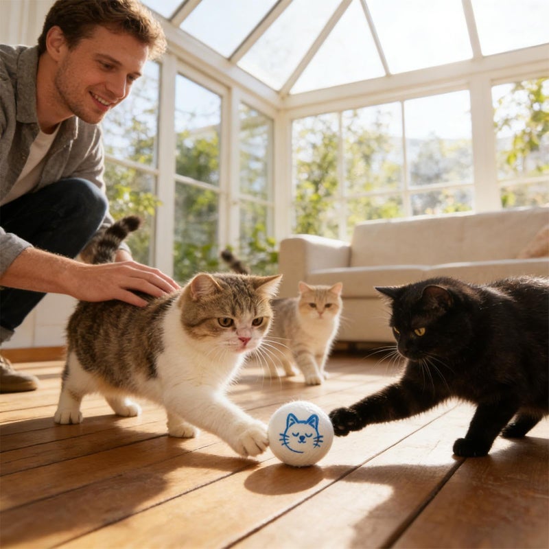 Durable Wool Cat Balls Interactive Toy for Pets Indoor Outdoor Play 5cm - Image 4