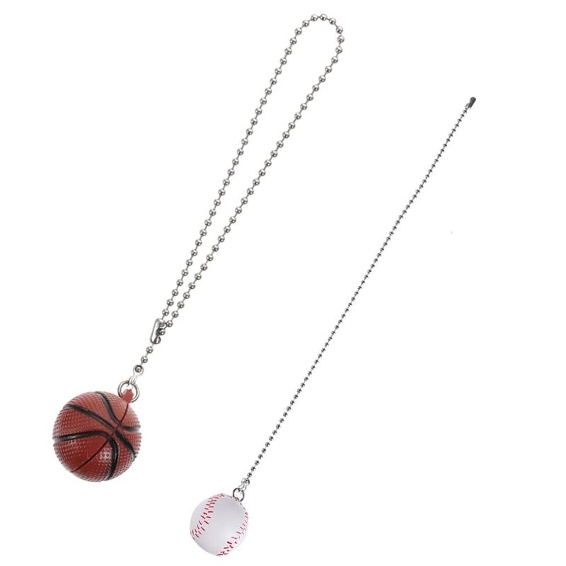 Stainless Steel Ceiling Fan Zipper Extender Chain Pull Basketball Ornament Home Decor - Image 2