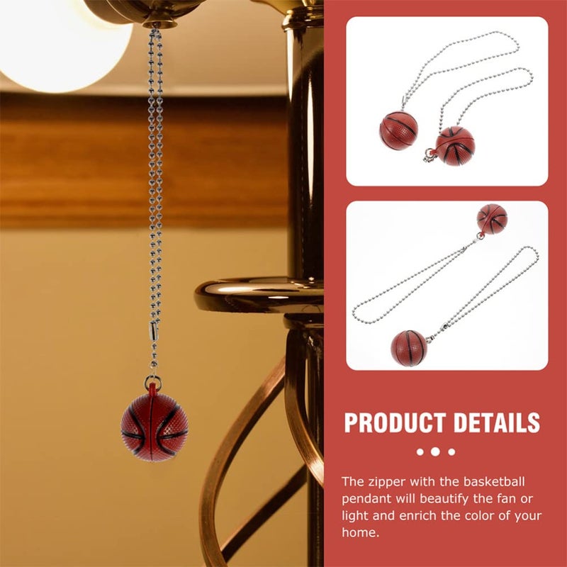 Stainless Steel Ceiling Fan Zipper Extender Chain Pull Basketball Ornament Home Decor - Image 4