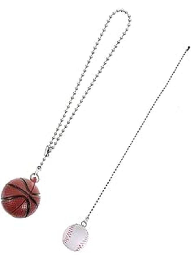 Stainless Steel Ceiling Fan Zipper Extender Chain Pull Basketball Ornament Home Decor - Image 1