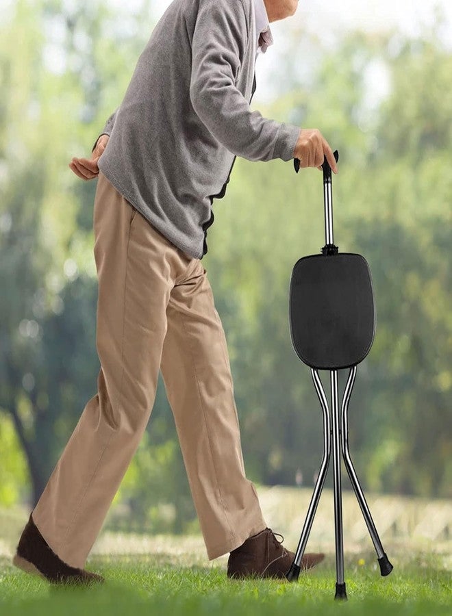 Ndola Folding Canes with Seat, Walking Cane, Adjustable Height, Seat Capacity, Frosted Handle with Magnetic Therapy Stone, Massage Crutches, Stool - Image 5