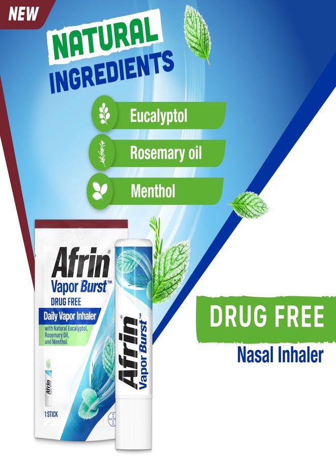 Afrin New Vapor Burst, On-The-Go Daily Inhaler, 100% Drug Free, Infused with Natural Eucalyptol, Rosemary Oil, and Menthol 0.8 mL - Image 3