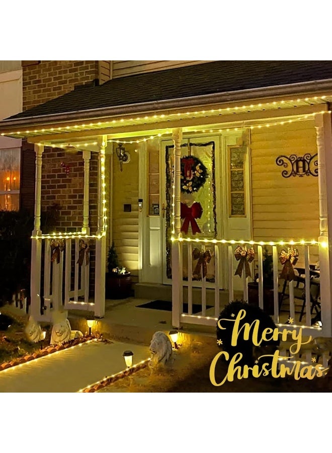 Qitong QITONG Solar Rope Lights Outdoor Waterproof, 2 Pack 33ft 100 LED Solar Rope String Lights Warm White, PVC Tube Fairy Lights for Garden Yard Fence Party Walkway Path  - Image 3
