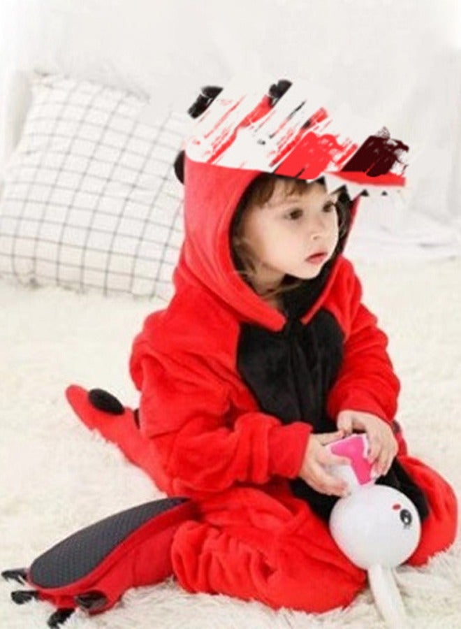 DUNISO Dinosaur Costume for Kids, flannel cartoon hooded jumpsuit pajamas, suitable for family，party，role playing, suitable for children with a height of 116 to 125 cm(size 120)  - Image 3