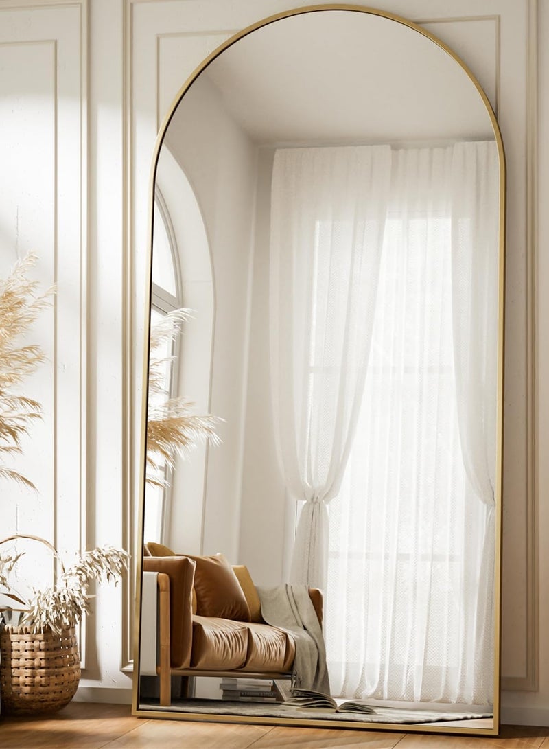 Taimi Extra large mirror with elegant design 180x80cm - full length mirror with Gold metal frame and back stand - its wonderful design is suitable for living rooms, dressing rooms and bedrooms - Image 3