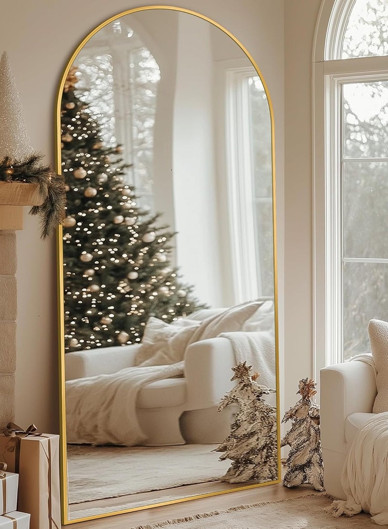 Taimi Extra large mirror with elegant design 180x80cm - full length mirror with Gold metal frame and back stand - its wonderful design is suitable for living rooms, dressing rooms and bedrooms - Image 5