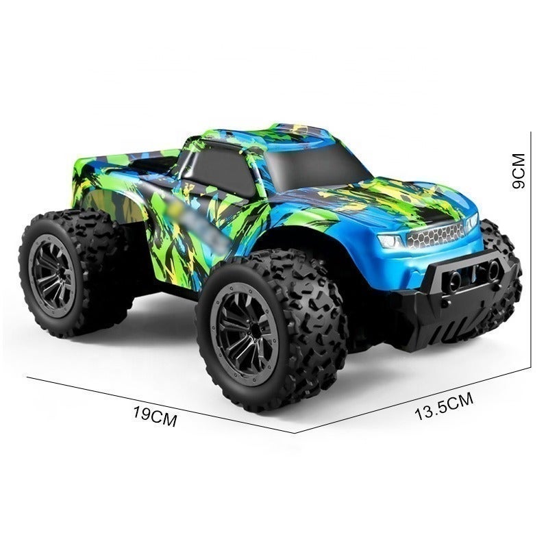 O2. Multicolor 1:20 High-Speed Remote Control RC Monster Truck, 2.4GHz Off-Road Racing Car with Large Rugged Tires, Rechargeable Battery and USB Charging Cable for Kids Outdoor Adventure Play - Image 3