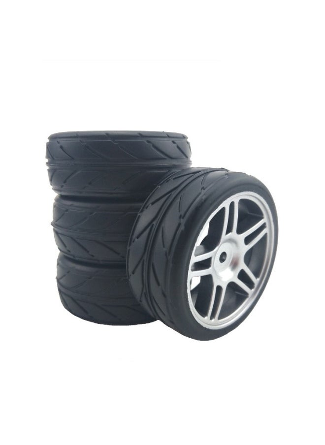 null - 1/10 Flat Running Motor Car/racing Car/oil Car/tram/HSP 94123/94122 Applicable Racing Tire-Color:With A Wheel Hub, Note The Color And Style - Image 1