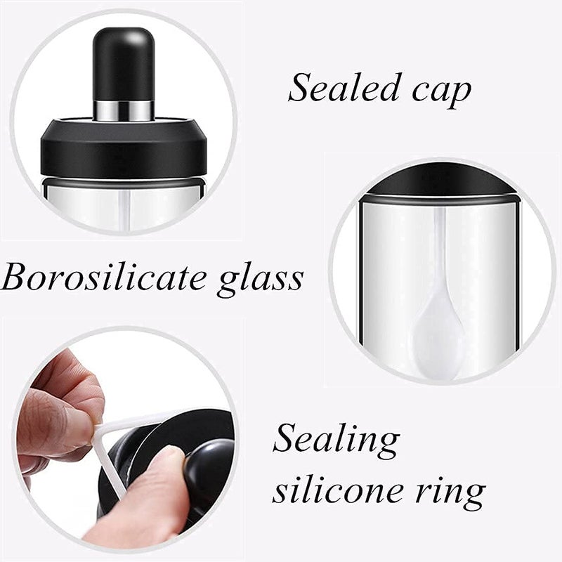 Mishrit Glass Food Storage Jar Honey Storage Bottle with Dipper 250ml Multi ColorPack of 1 - Image 5