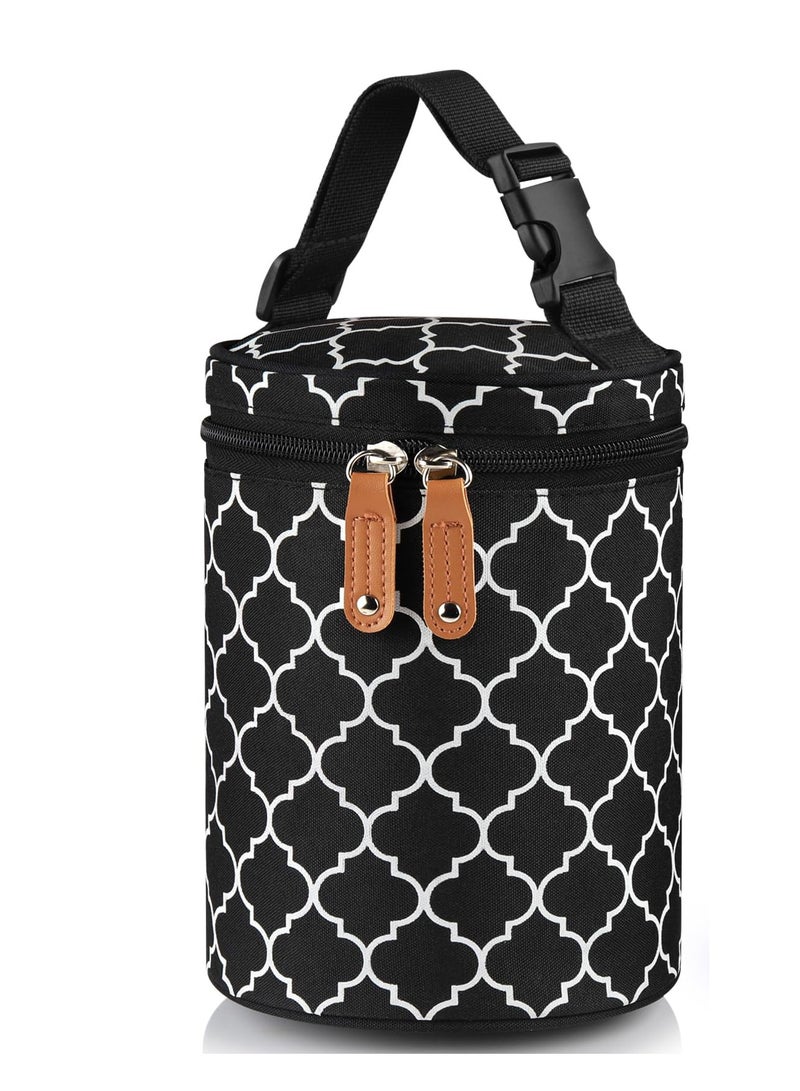 Excefore Breastmilk Insulated Cooler Tote Bags, Insulated & Leak Proof Bottle Bag for Glass Baby Bottles & Food Containers, for Nursing Mom Daycare, Black - Image 1